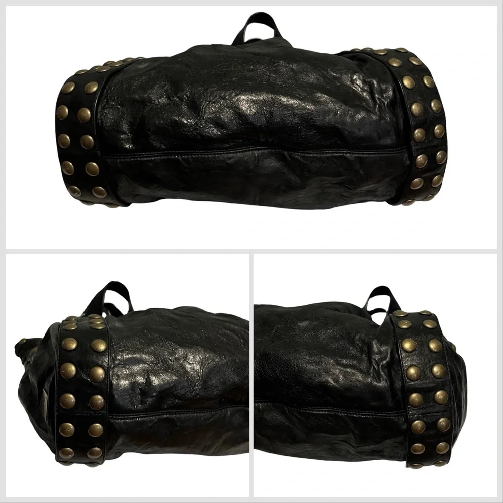 Kooba Jillian Black Leather Studded Hobo Shoulder Bag - Picture 9 of 9